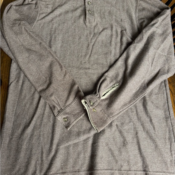 L.L. Bean Taupe Herringbone‎ Casual Shirt - Picture 2 of 5